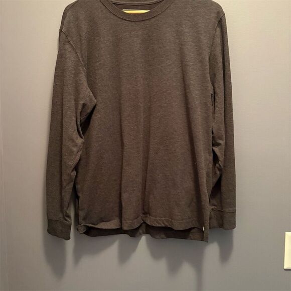 Eddie Bauer Men's Crew Neck Henley Gray Large Long Sleeve Casual - Picture 1 of 9